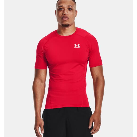 NWT Under Armour HeatGear Men's Compression Short Sleeve in Red size Medium - Picture 1 of 7